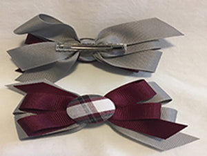 Ribbon Bow with button - Pinch Clip