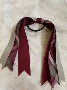 Plaid & ribbon streamer ponytail